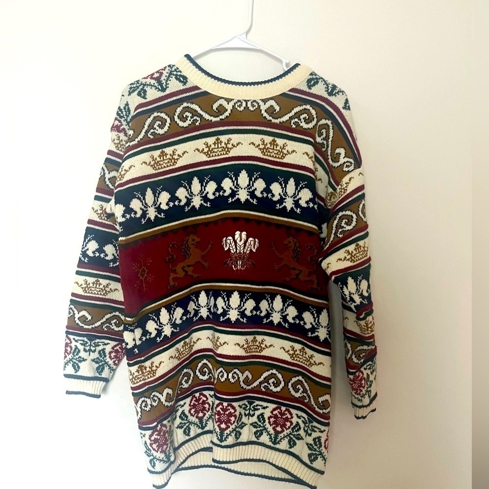 Natural brand Vintage 90s Prince of Wales Sweater Made in England - Picture 5 of 9